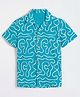 The Kids Club Cotton Woven Half Sleeves Abstract Designed Shirt - Light Blue