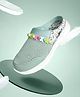 Hopits Mesh Detailed & Floral Printed With Detachable Bracelet Slip On Clogs - Sea Green