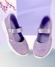 KazarMax Mesh Slip Ons Abstract Designed Ballet Flat Ballerinas - Lavender