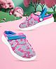 KazarMax Mesh Back Strap Closure Abstract Print Clogs - Pink