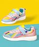 KazarMax Velcro Closure Striped Designed Colour Blocked Sneakers - Peach