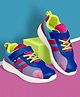 KazarMax Mesh Velcro Closure Hopits Abstract Designed Sport Shoes - Blue & Neon