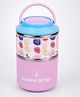 Little Surprise Box Fruity Happy Bites Double Decker Stainless Steel Lunch Box-Pink