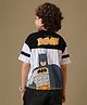 Kidsville Cotton Knit DC Comics Featuring Half Sleeves Batman Back Printed Tee - White & Black