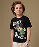 Kidsville Cotton Knit Disney Featuring Half Sleeves Mickey Mouse Printed Tee - Black