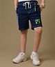 Kidsville Denim Knit Minecraft Featuring Creeper Patch Detailed Shorts - Blue