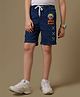 Kidsville Denim Knit Naruto Featuring Character Patch Detailed Denim Shorts - Blue