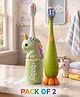 Ortis Kids Toothbrush with Soft Silicone Head -  (Pack of 2) Green