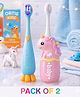 Ortis Kids Toothbrush with Soft Silicone Head -  (Pack of 2) Blue & Pink