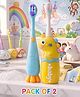 Ortis Kids Toothbrush with Soft Silicone Head -  (Pack of 2) Blue & Yellow