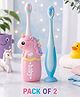 Ortis Kids Toothbrush with Soft Silicone Head -  (Pack of 2) Pink & Blue