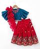 Babyhug Georgette Woven Half Sleeves Embroidered Choli & Lehenga Set With Dupatta - Fuchsia