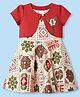 Enfance Cotton Woven Half Sleeves Frock with Shrug & Floral Print - Red