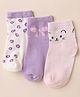 Cute Walk by Babyhug Cotton Knit Anti-bacterial Ankle Length Socks With Bow Design Pack of 3 - Pink Purple White