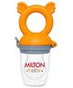 Milton Baby Fruit Nibbler I 100% Food Grade Silicone I BPA Free I Anti Chocking Fruit Pacifier I Adds as Teether for Relief I with Storage Case I Ideal for Fruit & Veggies I 6+ Month I Orange