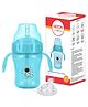 MILTON baby 2-in-1 Silicone Straw & Spout Mouth Sipper Water Bottle for Kids | 100% Food-Grade I BPA-Free | Spill-Resistant I Ergonomic Handle I Sterilizer Safe Sippy Cup I Blue I 210ml