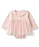 Bonfino Cotton Elastane Knit Full Sleeves Frock Style Onesie - Light Pink