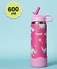 Basil HydraPop Insulated Stainless Steel Water Bottle with Flip Straw & Loop Handle - Pixie Dash-600 ml