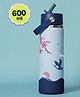 Basil HydraFizz Insulated Stainless Steel Water Bottle with Flip Straw & Carry Handle - Sakura Bloom-600ml