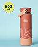 Basil HydraRush 600ml Insulated Stainless Steel Water Bottle with Wide Mouth Lid & Carry Handle - Coral Swirl