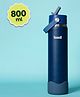 Basil HydraFizz 800ml Insulated Stainless Steel Water Bottle with Flip Straw & Carry Handle - Classic Navy