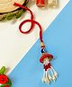 Little Peas Evil Eye Peacock Feather Lumba Rakhi - Red & Green