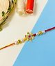 Little Peas Pearl Embellished Good Luck Tortoise Rakhi - Golden & Red