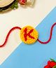 Little Peas Crochet Letter K Rakhi - Yellow & Red
