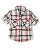Simply Premium Twill Woven  Checks Shirt with Full Sleeves - Rust Orange