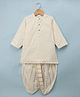 Babyhug Woven Lurex Dobby Dhoti Kurta Set With Foil Print - Off White