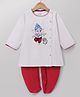 Babyhug Cotton Mix Woven Full Sleeves Kurta & Dhoti Set With Ganesh Embroidery - Off White