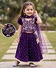 Babyhug Woven Half Sleeves Floral Embroidered Choli & Lehenga Set With Dupatta - Purple
