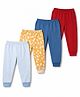 Junior Star Pack Of 4 Abstract Printed & Solid Pyjamas - Yellow Red Blue & Light Blue