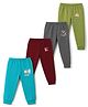 Junior Star Pack Of 4 Giraffe Pirate Bear & Ship Printed Pyjamas - Maroon Green Grey & Rama Green
