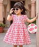 Babyhug 100% Cotton Cambric Woven Half Sleeves Elephant Printed Ethnic Dress - White