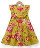 Babyhug Cambric Woven Ethnic Dresses with Half Sleeves and Floral Print in Green for New born