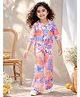 AJ Dezines Cotton Woven Floral Printed Coordinating Top & Pants With Three Fourth Sleeves Jacket Set - Multi Colour