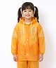 Viva Rainwear Full Sleeves Rain Rangers Text Back Printed Hooded Raincoat - Orange