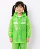 Viva Rainwear Full Sleeves Rain Rangers Text Back Printed Hooded Raincoat - Green