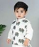 Cuddly Cubs Cotton Woven Sleeveless Elephant Printed Jacket - Grey