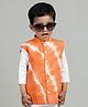Cuddly cubs Cotton Woven Sleeveless Tie & Dye Jacket - Orange