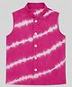 Cuddly cubs Cotton Woven Sleeveless Tie Dye Jacket - Hot Pink