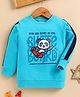 BUMZEE Cotton Knit Full Sleeves Panda Printed Light Winter Sweatshirt - Morpho Blue