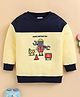 BUMZEE Cotton Knit Full Sleeves Construction Theme  Printed Light Winter Sweatshirt - Yellow & Navy Blue