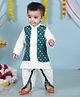 Cuddly cubs Cotton Woven Full Sleeves Bandhani Printed Kurta & Dhoti Set - White