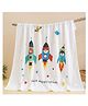 Butterthief Bamboo Cotton Rocket Printed Swaddle Blanket - White