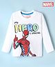 Babyhug Marvel Cotton Single Jersey Knit T-Shirt with Full Sleeves and Spider Man Print in White for 5-6 Years