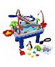 Sanjary Kids Fishing Water Table Play Set with Interactive Fishing Game, Sand Water Activity Table, Outdoor Learning Toy for Toddlers color design may vary