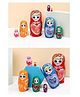 Sanjary Kids Wooden Russian Nesting Dolls Set of 5 in1 , Colorful Matryoshka Stacking Toy, Educational Learning Puzzle, Decorative Gift for Boys and Girls color design may vary