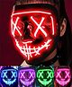 Sanjary LED Glowing Halloween Purge Mask for Kids, Light Up Neon Face Mask, Costume Party, Cosplay, Festival, Birthday Dress Up Fun Color design may vary